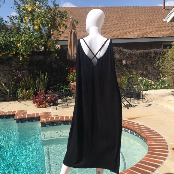 Sejour Black Cross Back Tank Dress Sz 0X - Picture 7 of 8